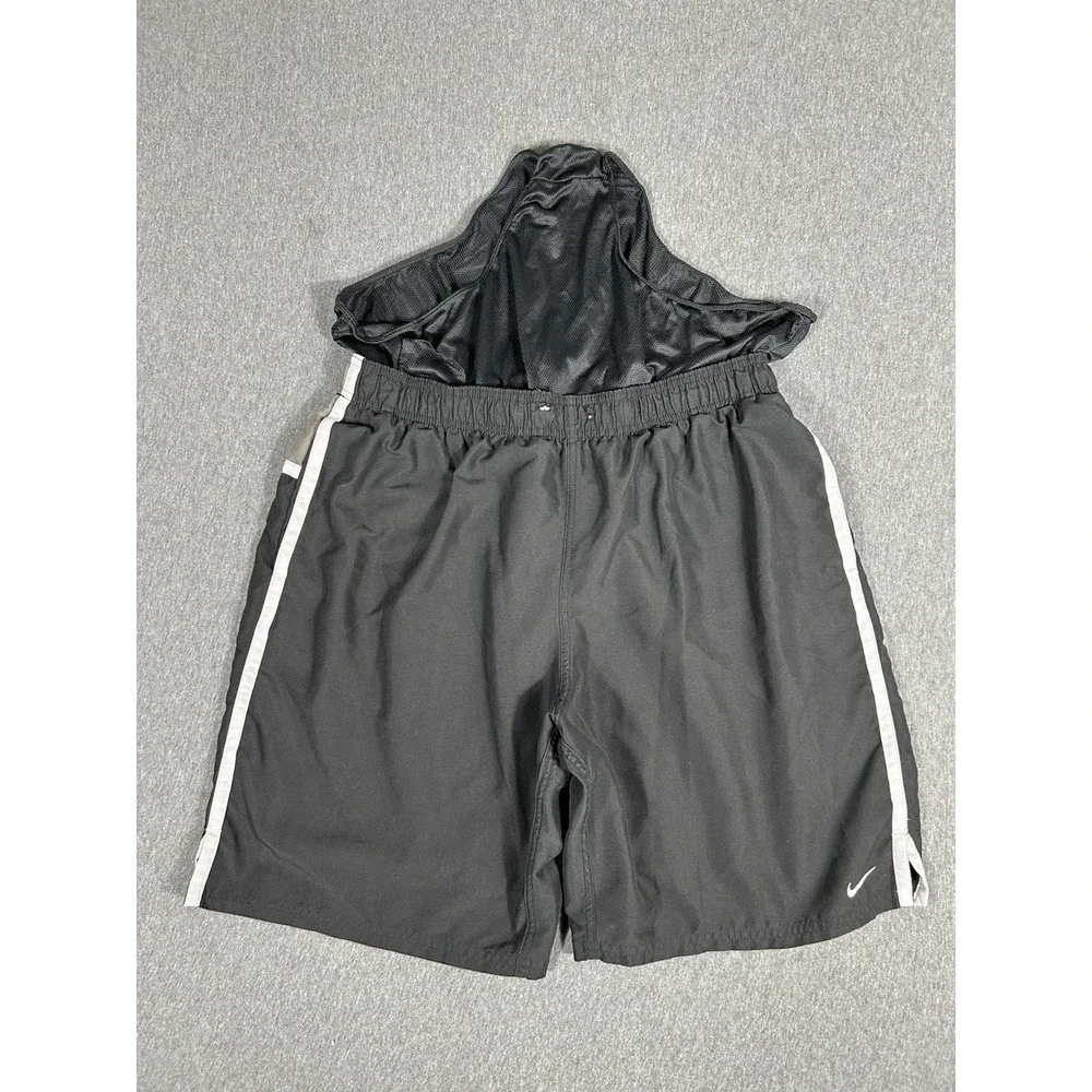 Nike Men's Black Gray Colorblock Mesh Lined Swim Trunks Size XL